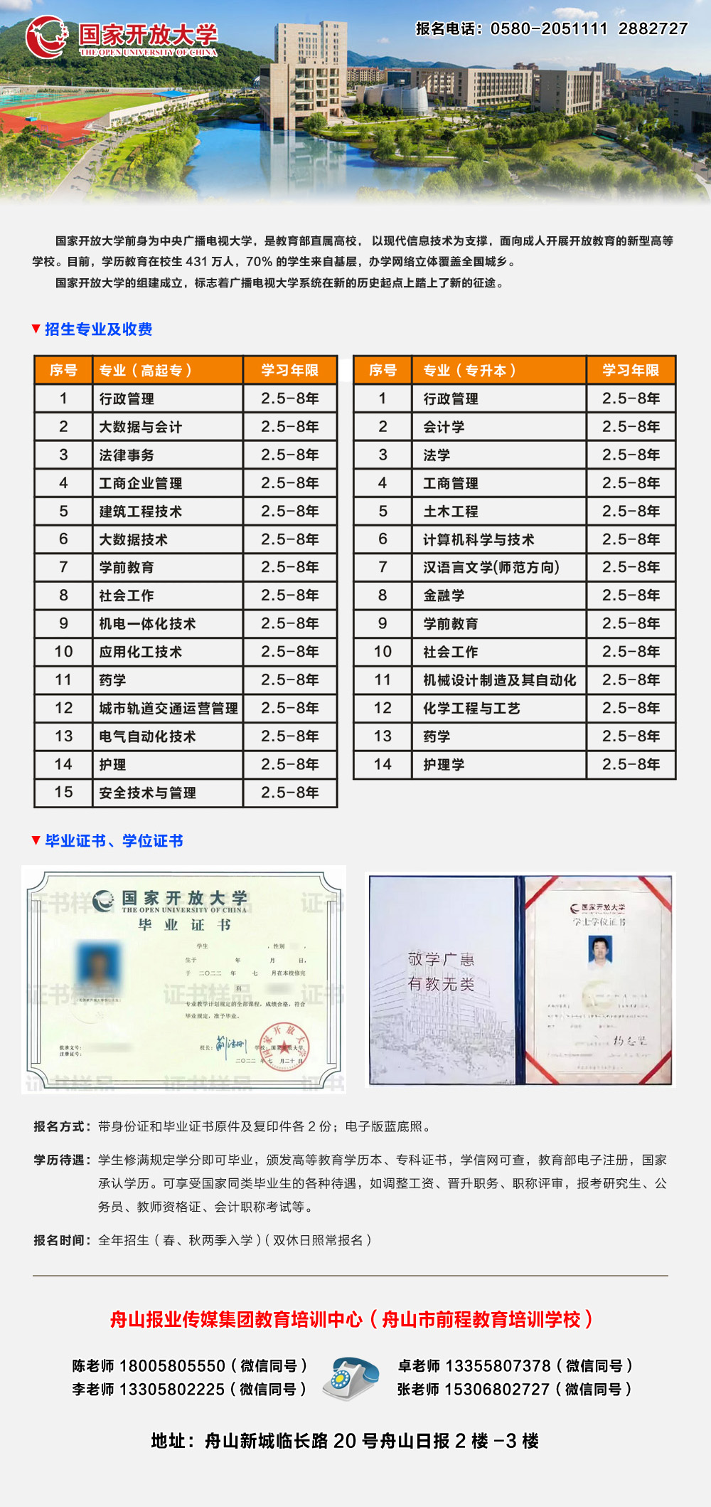 國家開放大學(xué)成人教育招生簡章